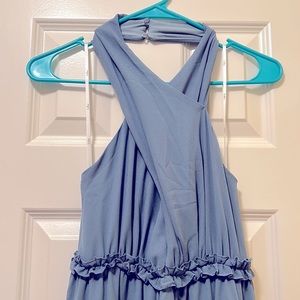 LuLus Don’t Let Go Blue Floor Length Dress